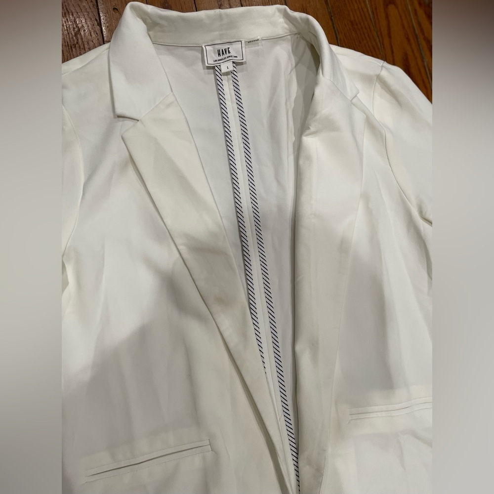 Have White Blazer 
with Striped Accents - Picture 4 of 10